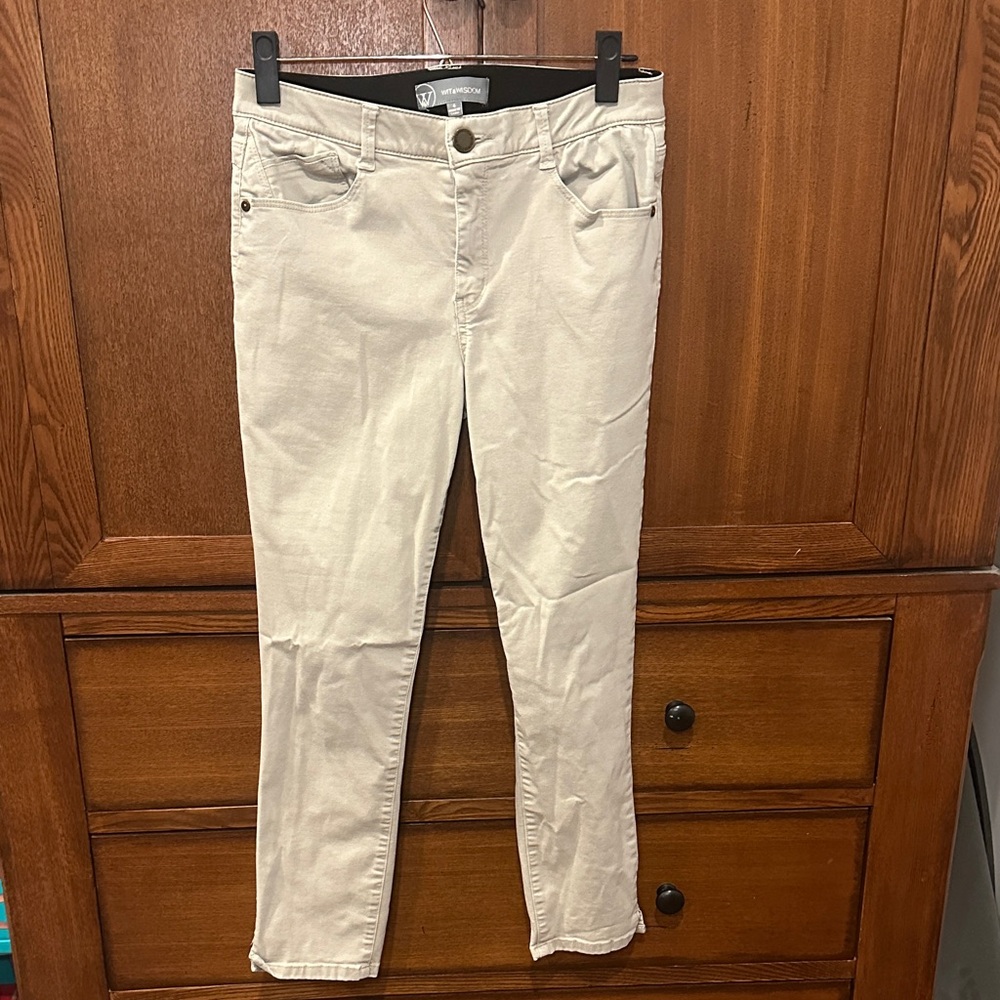 Wit & Wisdom Cream Skinny Jeans